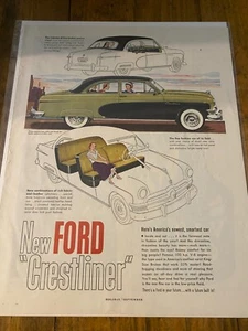 Vintage 1950 Ford Crestliner Auto Werbung - Bild 1 von 1