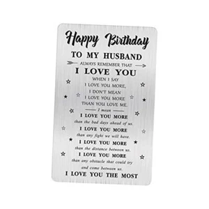 Happy Birthday Gifts to My Husband, Bday Engraved Wallet Husband Birthday Card - Picture 1 of 6