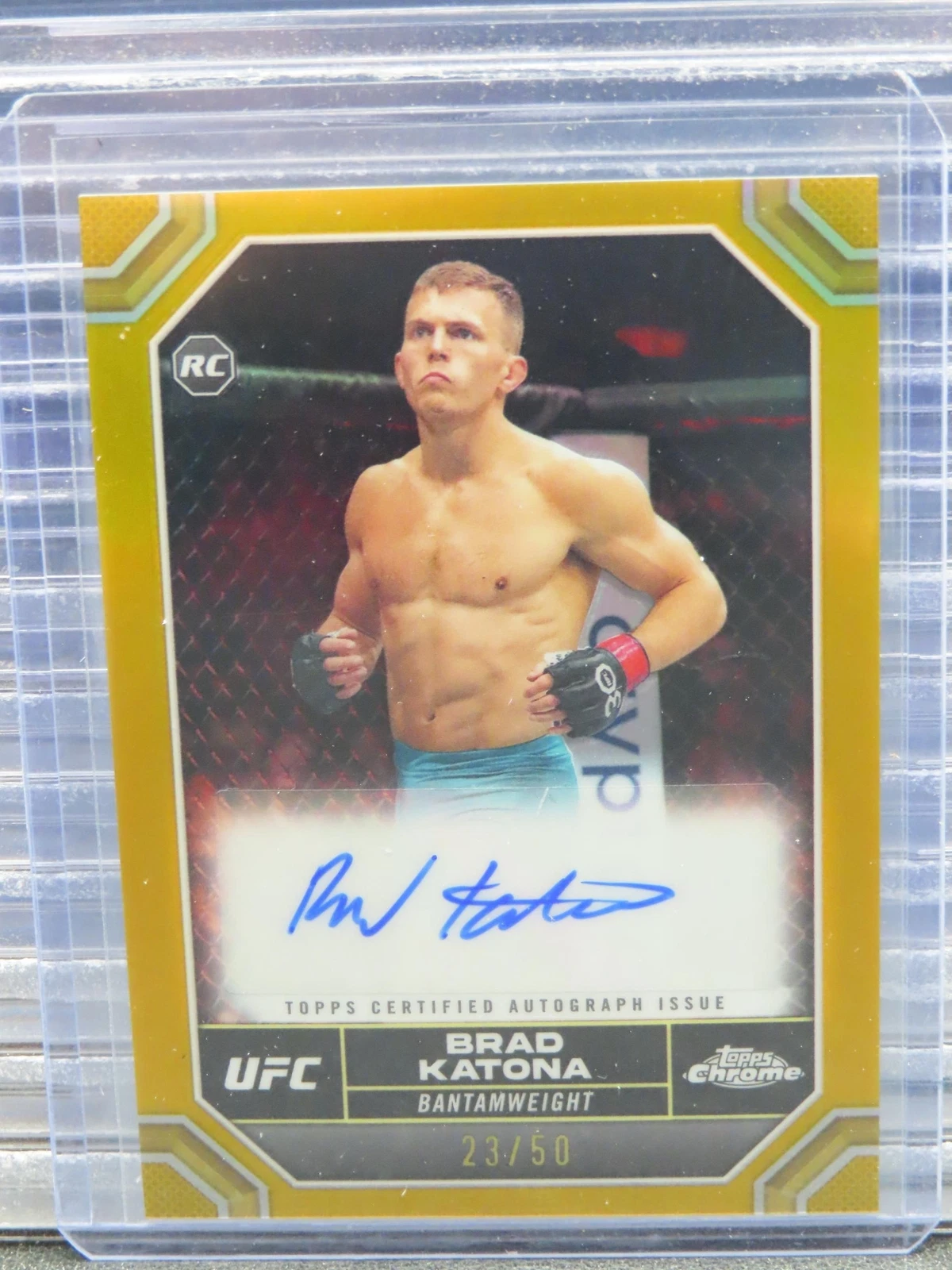 2024 Topps Chrome UFC Brad Katona Gold Refractor Rookie Auto Autograph RC #23/50