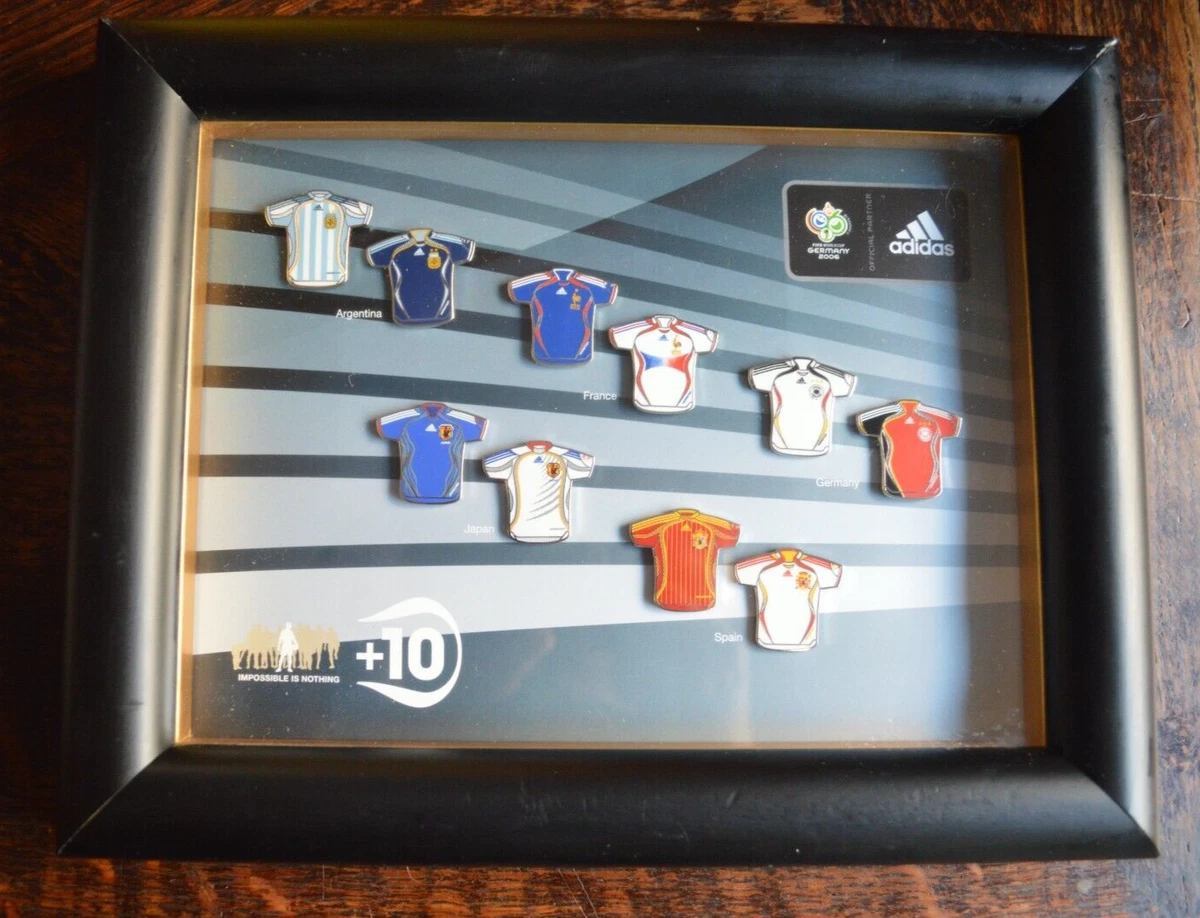2006ワールドカップ出場国ユニフォームピンバッジセット FIFA WORLD CUP 2006 SET OF TEN JERSEY PINS ADIDAS IMPOSSIBLE IS