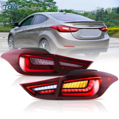 VLAND Red LED Tail Lights With Sequential Signal For 2011-2015 Hyundai Elantra - Image 1 of 4