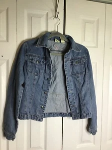 Belongings Women's Denim Jean Jacket Long Sleeve w/Embroidery Size S Small - Picture 1 of 10