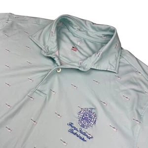 Trump National x Fairway & Greene Men's Planes All-Over Polo Shirt Teal • Large - Picture 1 of 6