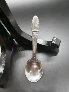 Vintage 847 Rogers Bros. Silber Suppe Kind Löffel Floral Gänseblümchen Griff 4 Zoll - Bild 1 von 7
