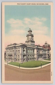 Polk County Court House Des Moines Iowa IA c1937 Linen Postcard - Picture 1 of 2