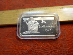 Lingotto argento vintage Halloween 1976 1 oz .999 - Madison come nuovo - Foto 1 di 4