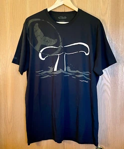Crazy Shirts 2013 Size L Black "Whale Tail" Short Sleeve T-Shirt NWT - Picture 1 of 3