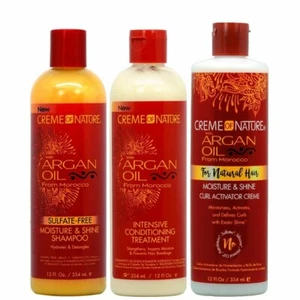 Creme of Nature Argan Oil Shampoo, Treatment, Shine Curl Activator Cream - Picture 1 of 1