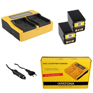 2x Patona Akku + DUAL LCD Schnellladegerät für JVC GR-D645E,GR-D645EG - Bild 1 von 1