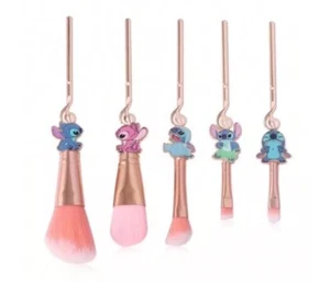 Disney Stitch 5pc Rose gold Makeup Brush with bag - Picture 1 of 4