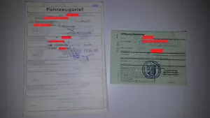 Fahrzeugbrief KFZ Brief 1973 Opel Rekord D Coupe 1,7 f. Sammler Tüv Sammlung - Bild 1 von 2