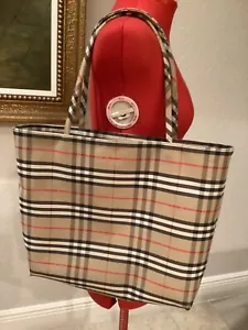 Borsa grande Burberry London tela traghetto a quadri vintage autenticata - Foto 1 di 12