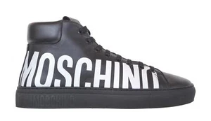 MOSCHINO scarpe sneakers alta unisex in pelle Serena MB15052G1DGA0000 nero - Imagen 1 de 6