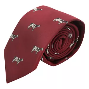 Burgundy Red Embroidered Cow Tie - Picture 1 of 2