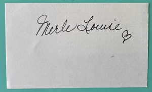 Merle Louise Signed Index Card 3”X5” Broadway Sweeney Todd / La Cage aux Folles - Picture 1 of 1