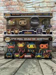 Funko Pop! Marvel Avengers And Marvel Black Light 4 Pack Bundle Fast Shipping - Picture 1 of 8