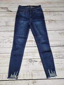 Just USA Women's Dark Wash Denim Jeans, Size 4 (Frayed Ankles) - Picture 1 of 6