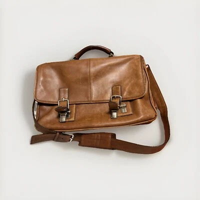 Maletín/correa para el hombro Coach de cuero tostado vintage usado vintage Foto 1 de 4