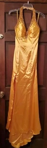 Long Gold Nina Canacci Evening Gown Prom Dress Size 6 - Picture 1 of 10