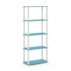 Tall Tier 5 Bookcase Bookshelf Thin Vertical For Wall Book Narrow Small Shelf - Picture 1 of 5
