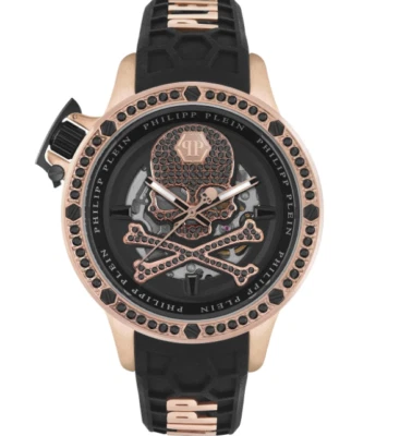 Philipp Plein Black Rose Gold Dial Silicone Black Strap Mens Watch – PWUAA0623 - Image 1 of 4