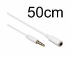 0.5m Audio Extension Cable Headset 3.5mm for Sony Erricson White - 50cm