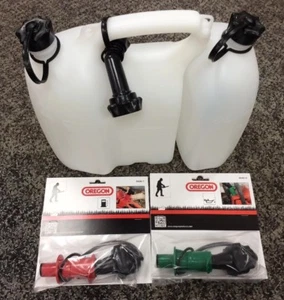 CLEAR PROFESSIONAL PETROL COMBI CAN 6 litres fuel & 3 litres oil with 2 x spouts - Picture 1 of 6