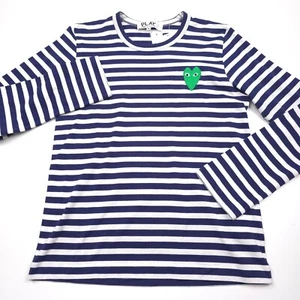 Comme Des Garcons Blue White Stripe Long Sleeve T-Shirt T051 Womens Medium - Picture 1 of 9