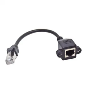 Cable RJ45 de 1 pie macho a hembra montaje de panel de tornillo red LAN Ethernet - Imagen 1 de 1