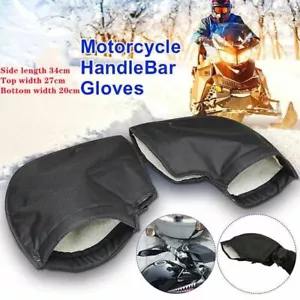 Motorcycle Scooter Handle Bar Gloves Hand Warmer Thermal Muffs Waterproof - Picture 1 of 8