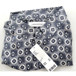 Urban Outfitters Men's MEDIUM Slate Blue Southwest Silky Shirt **NEW** - Picture 1 of 8