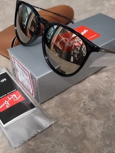 Ray-Ban RB4171F 601 / 5A ERIKA Marco de Goma Negro Metal Marrón Oro Espejo Len - Imagen 1 de 13