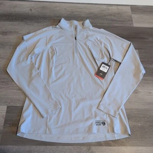 Mountain Hardwear Mountain Stretch 1/2 Zip Long Sleeve Womens Large Gray NEW - Picture 1 of 4