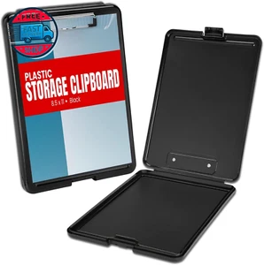 Plastic Storage Clipboard, Black,Letter Size, - Picture 1 of 12
