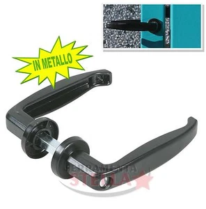 MANIGLIA PER CANCELLI CANCELLO FERRO SERRAMENTI NERA MANIGLE PORTA PORTE METALLO - Foto 1 di 2