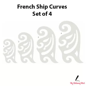French Curve Ruler Set of 4 Rulers Technical Drawing Stencil Templates Curves - Picture 1 of 1