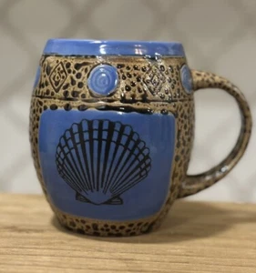 Always Azul Becher Kaffee Muschel Maritim Studio Kunstkeramik Strukturglasur - Bild 1 von 8