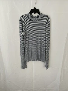 Nordstrom Girls Long Sleeve Shirt Navy/Ivory Stripe Size L 10/12 NEW - Picture 1 of 2