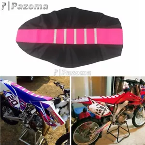 Universal Pink Leather Gripper Soft Seat Cover Rib Skin Rubber For Honda Yamaha - Bild 1 von 8