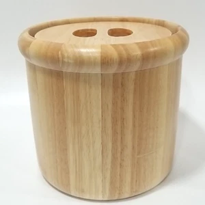 Cubo de hielo de madera de colección de colección madera maciza natural MCM madera clara revestimiento de plástico 8" - Imagen 1 de 10