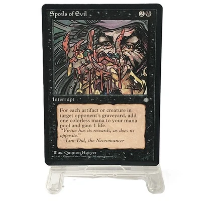 Magic the Gathering Spoils of Evil Ice Age 1995 Black Instant Card Japan - Image 1 of 4