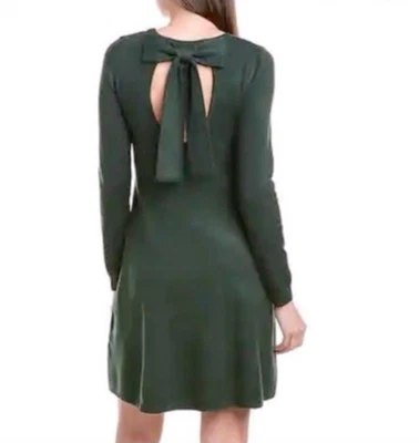 NWT Vince Camuto Bow Back Green Fit & Flare Sweater Dress Size Small - Image 1 of 4