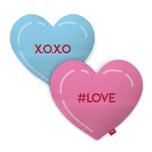 XOXO, #Love 15" x 15" Polyester Heart Shaped Pillow Cover (Insert/Filling Not... - Picture 1 of 6