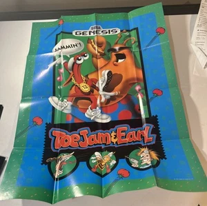Toejam & Earl Sega Genesis Foldable Promo Poster Insert Toe Jam and Earl - Picture 1 of 3