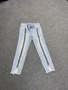 Luxe Vintage For All Mankind Girls Zipper Ankle Skinny Jeans Sz12 - Picture 1 of 5