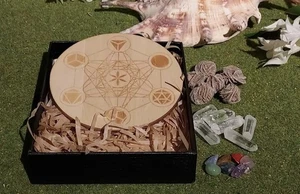 Juego de 7 chakras de cristal curativo piedras de Reiki tablero de madera kit de meditación (B3) - Imagen 1 de 3