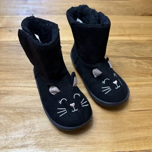 Botas Wonder Nation para niñas pequeñas y gatos talla 6 negras forradas de vellón gatito - Imagen 1 de 5