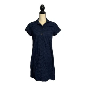 J. Crew Navy Polka Dot Short Sleeve Corduroy Shirt Dress Size Extra Small - Bild 1 von 6