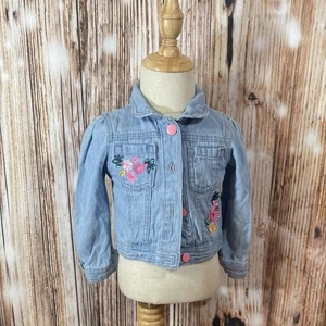 Nannette Kinder Kleinkind Baby bestickt Knopfleiste Jeansjacke grün 2T - Bild 1 von 4