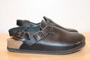 BIRKENSTOCK Tokio Super Grip Clogs Black Leather Regular US 7 EU 38 - Picture 1 of 22